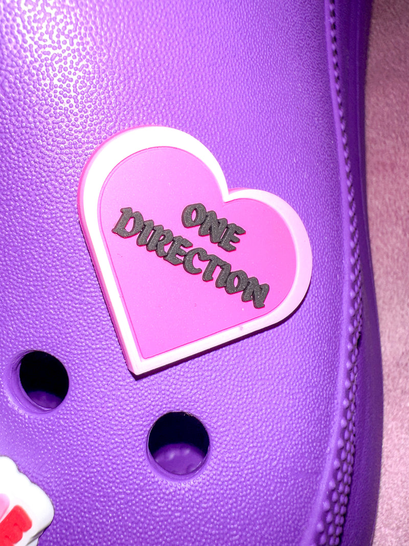 One Direction Heart Croc Charm