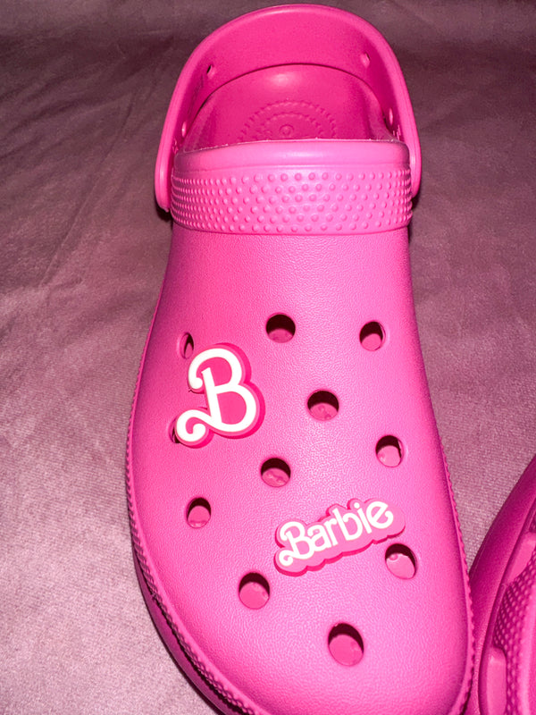 'B' For Barbie Logo Croc Charm